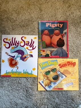 Scholastic Children’s Picture Book Trio - Yellow, Red, White Covers